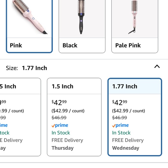 Pink Thermal Brush Curling Iron K&K Thermal Iron 1.77 In Ceramic Tourmaline - Picture 3 of 3